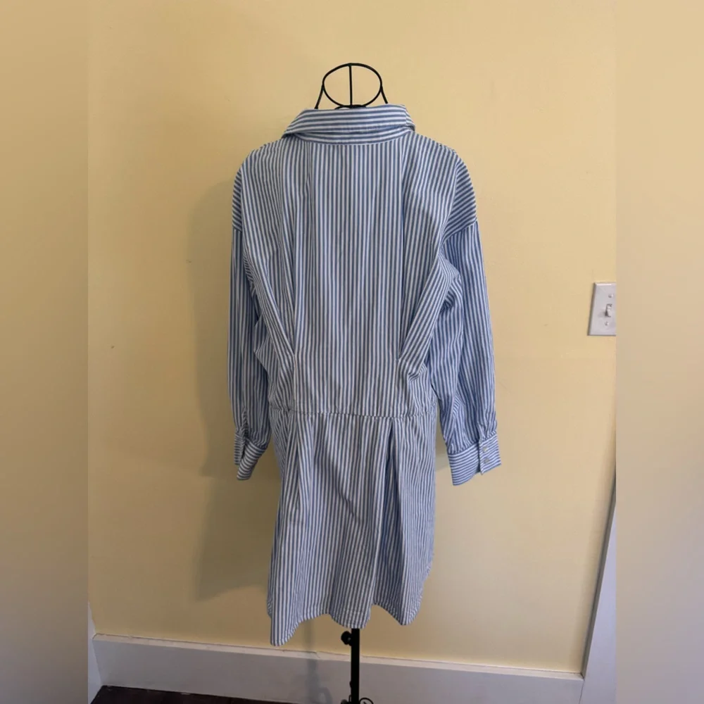 Abercrombie & Fitch Striped Pleated Button-Down Shirt Dress Size XL - Picture 4 of 6
